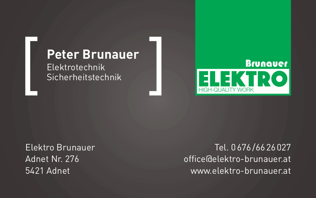Visitenkarte Elektro Brunauer